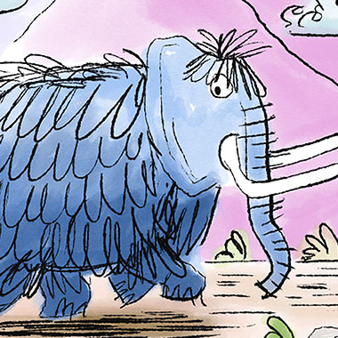 Blue Mammoths Illustration