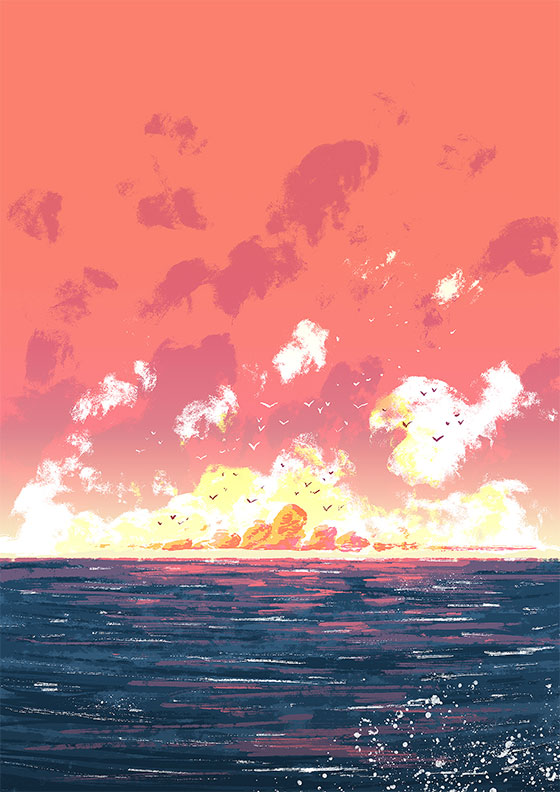 Fiery Sea Sky